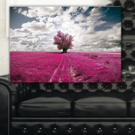 Designart PT9412-20-12 Purple Tree Dreamscape Landscape Photo Canvas Print, 12" H x 20" W x 1" D 1P