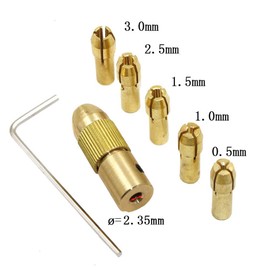 Eyech 3 sets 0.5-3mm Electric Drill Bit Brass Collet Chuck Set Mini Twist Drill Chuck Set with Allen wrench for 2.35mm Shaft