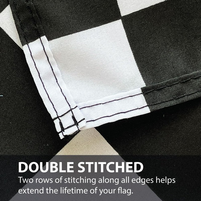 NWFlags Black & White Check Flag 18" x 12" 75d