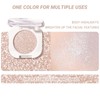 Silver Glitter Eyeshadow, Shimmer Eyeshadow Single Palette, Fine Powder Shiny