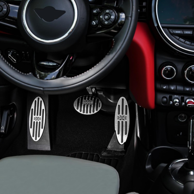 ANFOKAS 3pcs Compatible with MINI Cooper Accessories Sporty Anti-Slip Aluminum