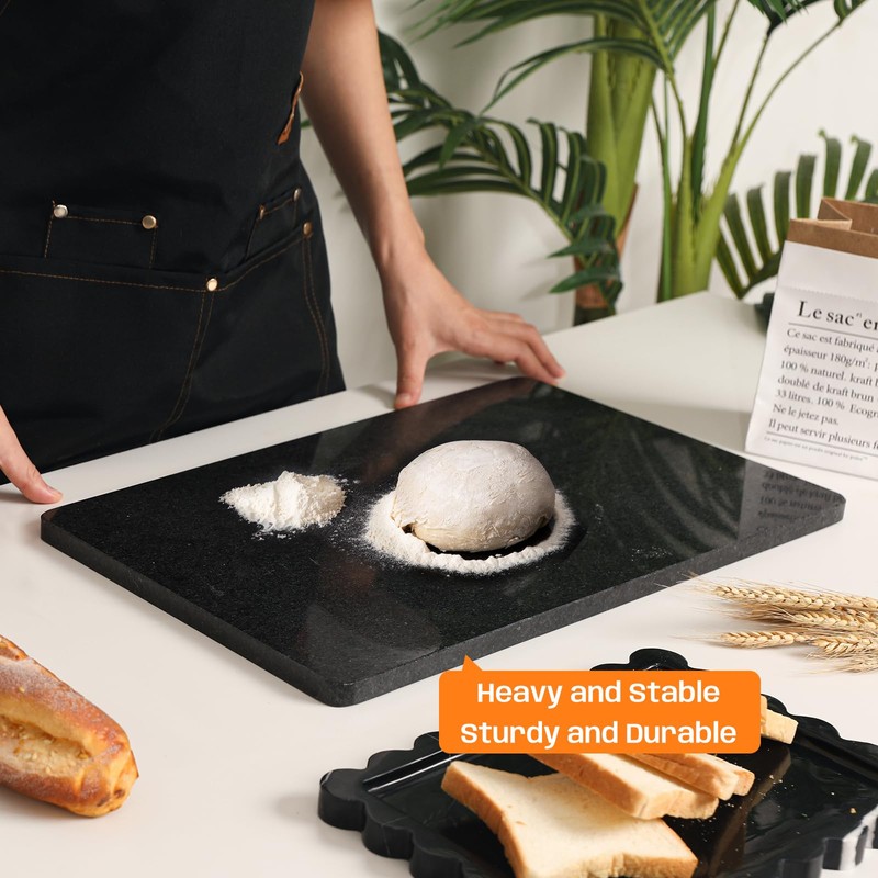 Adolif Granite Cutting Board 12x16 Inch, Marble Slab Pastry Board
