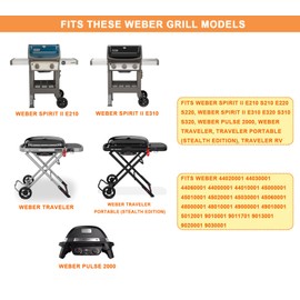 Grill Replacement Parts for Weber Spirit II Catch Pan Spirit II 200 & 300 SER (2017 & Newer), Weber Traveler, Pulse 2000, for Weber Grill Grease Tray 67047 & Aluminum Weber Grill Drip Pan Liners 6415