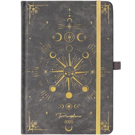 Calendar 2025 - Diary 2025 from January 2025 - December 2025, A5 Weekly Planner 2025 with Inner Pocket, Elastic Closure, 21.3 x 14.7 cm - Grey