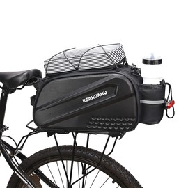 Luckeep Biking Bike Rear Seat Bag - Bicycle Trunk Pannier Bag, 10L Capacity Waterproof Bike Carrier Backseat Bag, Double Water Resistant Zipper, Cycling Back Seat Cargo Pouch with Strap & Rain Cover