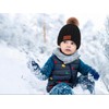 MAILEKT 3-in-1 Children's Winter Hat Scarf Gloves Set, black
