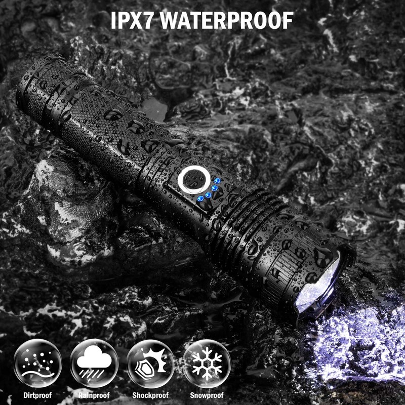 Lylting Rechargeable Flashlights High Lumens, 4 Pack 99,000 Lumens Led