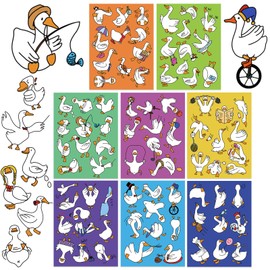 Honoson 8 Sheets 80 Pcs Silly Goose Stickers Funny Waterproof Goose Bumper Sticker for Birthday Meeting Favor Laptop Water Bottles Notebook Decorations