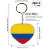 JAVD Llavero con bandera de Colombia con forma de corazón