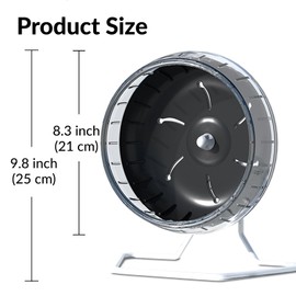 JOUSONTY 8.3 Inch Silent Hamster Wheel, Pet Small Animals Exercise Running Toys, Large, Black