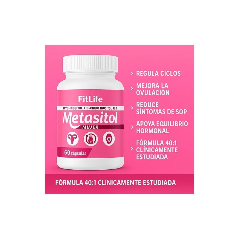 Metasitol- Myo Inositol+ D Chiro- Regula El Metabolismo- 60c
