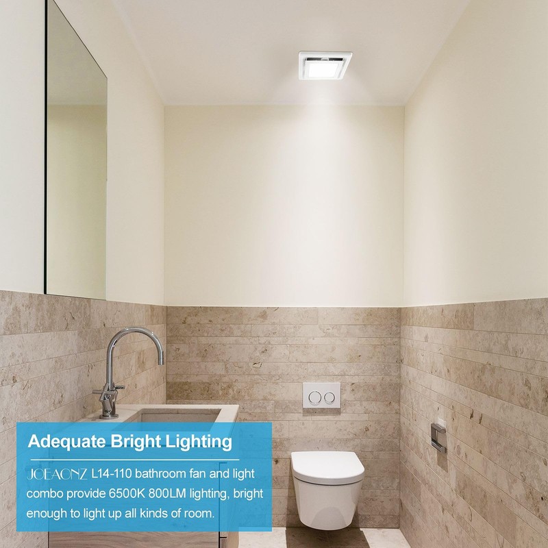 JOEAONZ Bathroom Exhaust Fan with Light 110 CFM Quiet 6500K