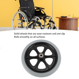 8 Inch Wheelchair Wheels, 2 PCS Solid Metal Bead Bearing Electric Wheelchair Wheels for Wheelchairs Walkers, Universal Wheelchair Replacement Wheel Accessories, Easy Installation
