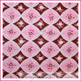 Westminster Fabrics BonEful Fabric FQ Cotton Quilt Pink Brown White Rose Flower Girl Victorian BOHO