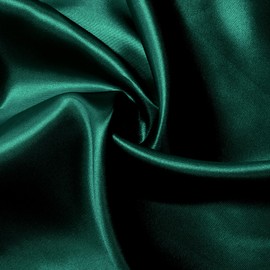 KKJIAF Hunter Green Satin Fabric 3 Yards, 63" Wide Shiny Silky Fabric for Dress, Shirts, Table Runner, Napkin, Tablecloth, Wedding Decor, DIY Crafts