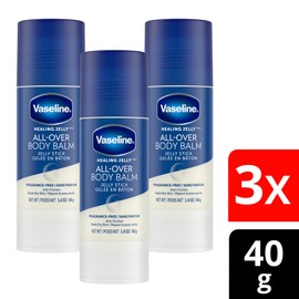 Vaseline Healing Jelly All Over Body Balm Jelly Stick dry skin relief gel moisturizer Original Petroleum Jelly for hard to reach spots 40 g (Pack of 3)