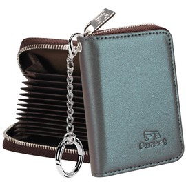 FurArt Zipper Wallet Women, RFID Blocking Credit Card Wallet, Business Card Holder, Compact Size KeyChain Wallet