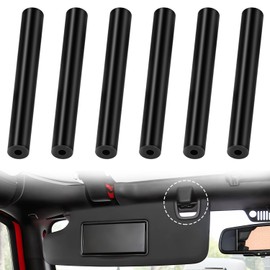 6 Pack Sun Visor Repair Kit for -Jeep Wrangler, JK JKU 2007-2017 Driver & Passenger Side Sunvisor Repair Tube(Black)