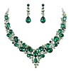 BriLove Women's Wedding Bridal Austrian Crystal Teardrop Cluster Statement Necklace