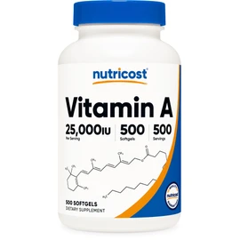 Nutricost Vitamin A 25000 IU, 500 Softgels, Non-GMO, Gluten Free