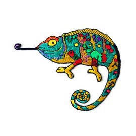 PL Chameleon Lizard Cute Gecko Patches Green Lizard Cartoon Sew Iron on Embroidered Applique Badge Sign Patch Clothing Costume