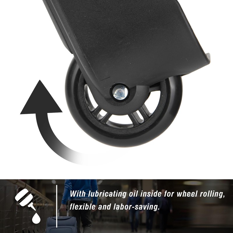 Zoofen Luggage Replacement Wheels 2 pcs Luggage Rear Wheels Suitcase