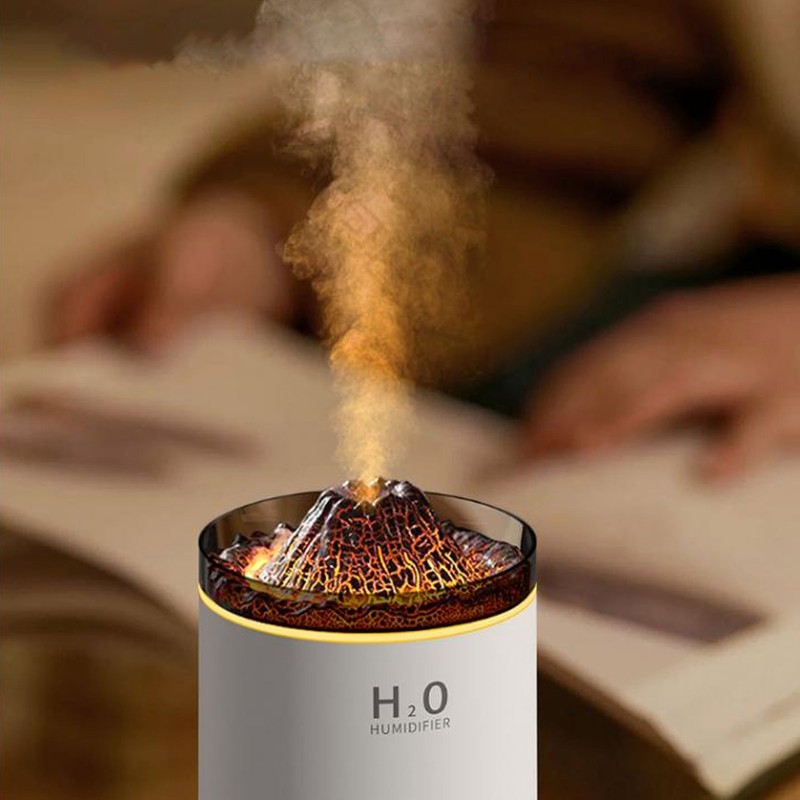 Essential Oil Diffuser Large Capacity Colorful Volcano Appearance Night Light