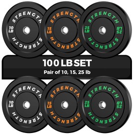 Rendpas Olympic Bumper Plates Set - Virgin Rubber Weights for Strength Training 100LB-Set