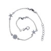 Mayas Gems Sterling Silver, Sun Moon and Star Anklet, Mini