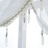 ANCLLO 3 Panels White Solid Waterfall Valance Window Curtain Linen