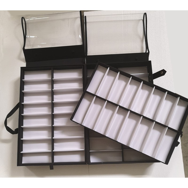 INTSUPERMAI Eyeglasses Storage Organizer Portable Foldable Eyewear Suitcase 64 Slots