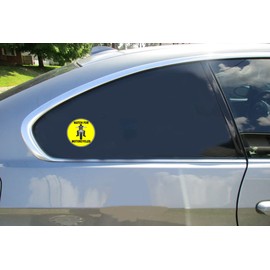U.S. Custom Stickers Watch for Motorcycles Yellow Circle Sticker 8 Inch