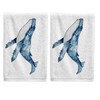 ALAZA Blue Ocean Whale Bathroom Hand Towels Set of 2