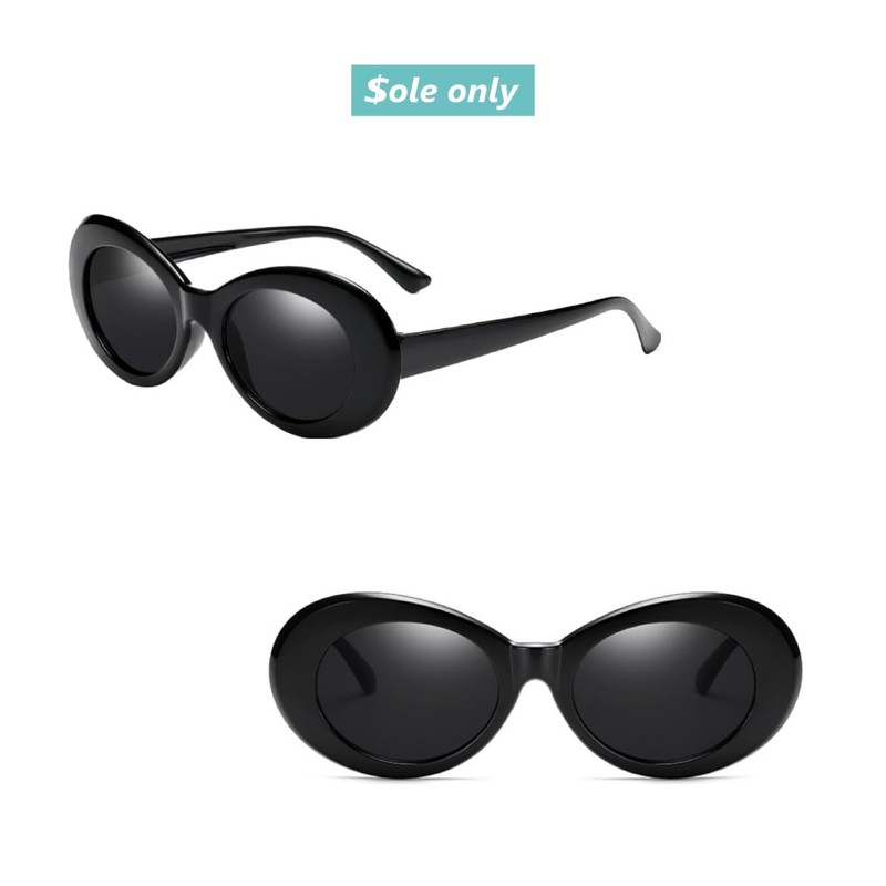 $ole only Grunge Oval Sunglasses, Men's, Women's, Retro, with Sunglasses