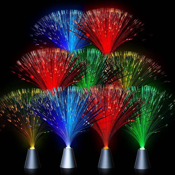 Patelai 16 Pcs LED Fiber Optic Lamps Color Changing Sensory
