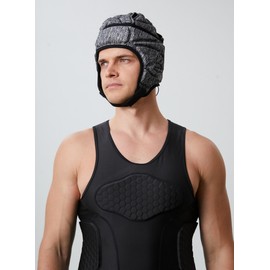 Rugby Headgear Protector Padded Protective Headguard Goalie Head Fall Protection Grey
