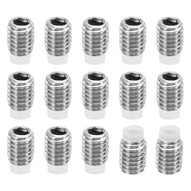 PATIKIL M3x4mm Nylon Tip Grub Screw, 15 Pack Metric Hex Socket Head Cup Point Anti Slip Set Screws Internal Hex Drive Hardware, 304 Stainless Steel
