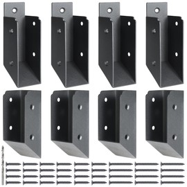 AECXM 201 Stainless Steel 2" x 4" (1 ½" x 3 ½" Actual) Deck Railing 35° Stair Connectors, for Deck Railing Stair Handrail Connection Installation Deck Railing Bracket (4 Pair-Black)