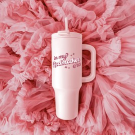 VIOLET & GALE Godmother Gifts From Godchild - Retro Collection - 40oz Insulated Tumbler with Handle, Godmother Proposal Gift, In My Godmother Era Cup