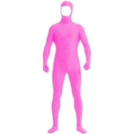 Gaoin Face Open Zentai Spandex Bodysuit (X-Large, Rose Red)