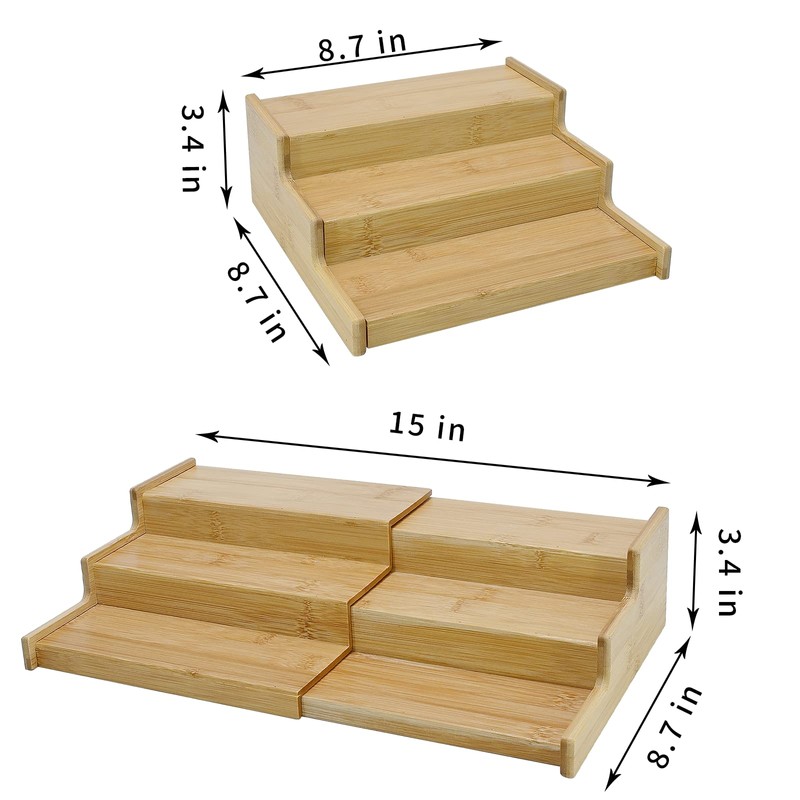 EATAKWARD Spice Rack Organizer, 3 Tier Expandable Spice Holder Kitchen