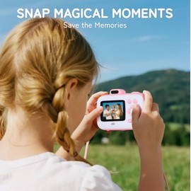 Instant Camera for Kids with Print Paper, 1080P HD Kids Camera Instant Print with 32GB SD Card, Girls Toys for Ages 5-7, Birthday Gifts for 5 6 7 8 9 Year Old Girls