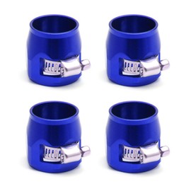mamota Econo Fitting AN8AN10 Hose End Finisher Clamp with Screw Band, Fixed Clip, Oil Leak Resistance, High Strength (Blue, AN10)