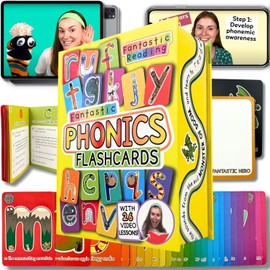 Phonics Flash Cards for Kids Ages 4-8 - Fantastic Alphabet Flash Cards Without Pictures - Engaging ABC Cards for Preschool, Kindergarten and Kids - Educational Letter Cards for Toddlers