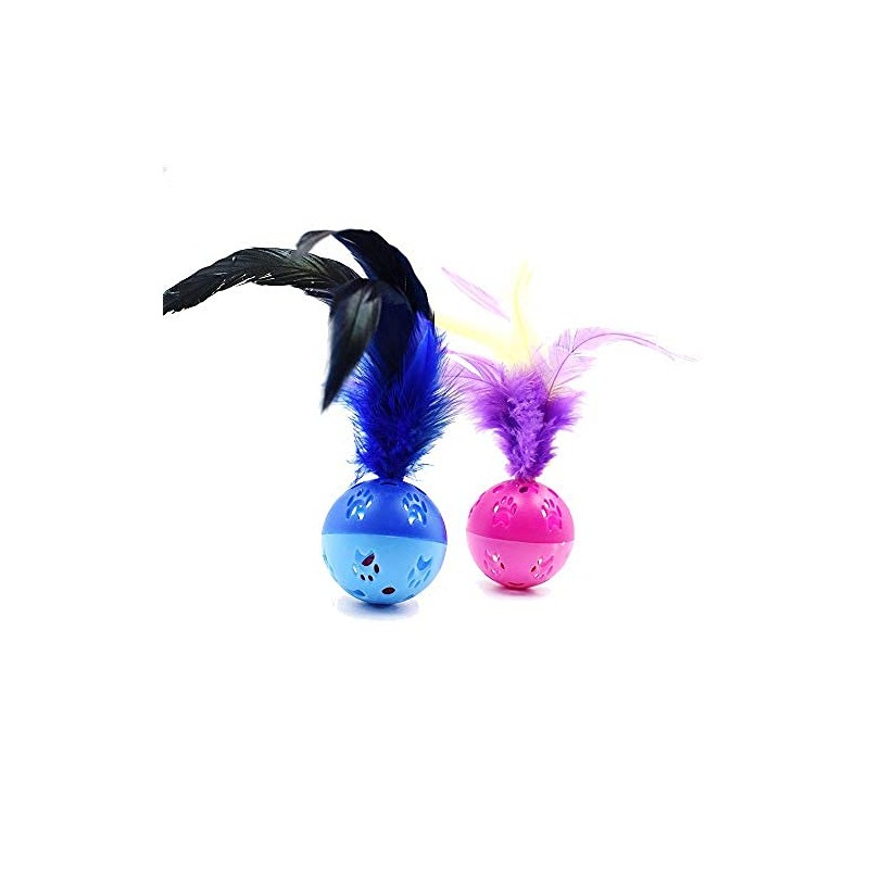 Worbee Cat Balls Interactive Cat Toy Cat Feather Balls with