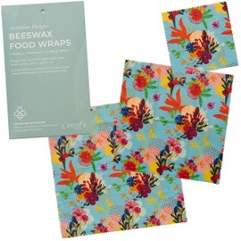 Zenify Earth Beeswax Food Wraps - Set of 3 - Eco Friendly Reusable Food Storage Covers - Australian Owned