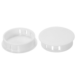 PATIKIL 38mm (1.5") Plastic Hole Plugs, 20Pcs Flush Type Round Hole Plugs Cover Snap in Locking Hole Tube for Table Kitchen Cabinet Furniture, White