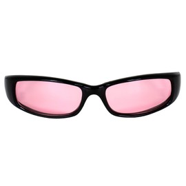 2 Pairs of MF Eyewear Bad Attitude Cool Wraparound Motorcycle Sunglasses Black Frames with Rose & Smoke Lenses