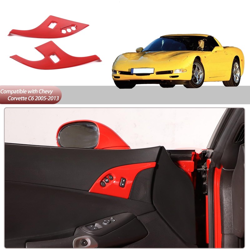 Moittellc Door Lock Switch Button Cover Trim Compatible with Chevy