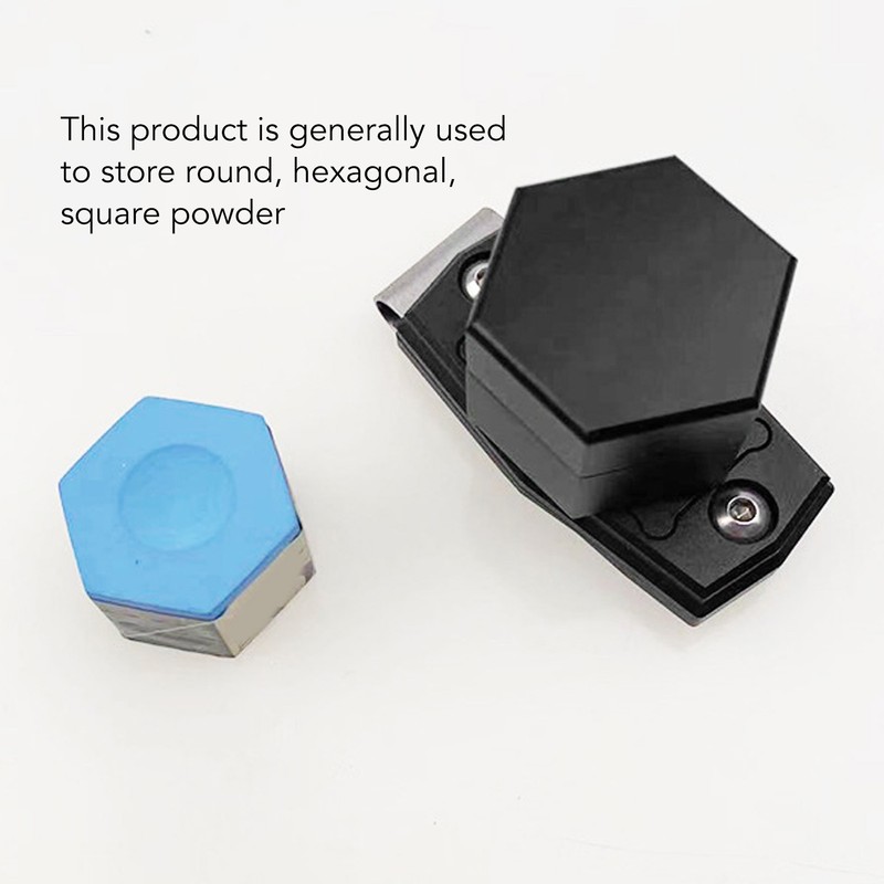Hexagonal Pool Cue Chalk Box with Magnetic Clip 6063 Aluminum